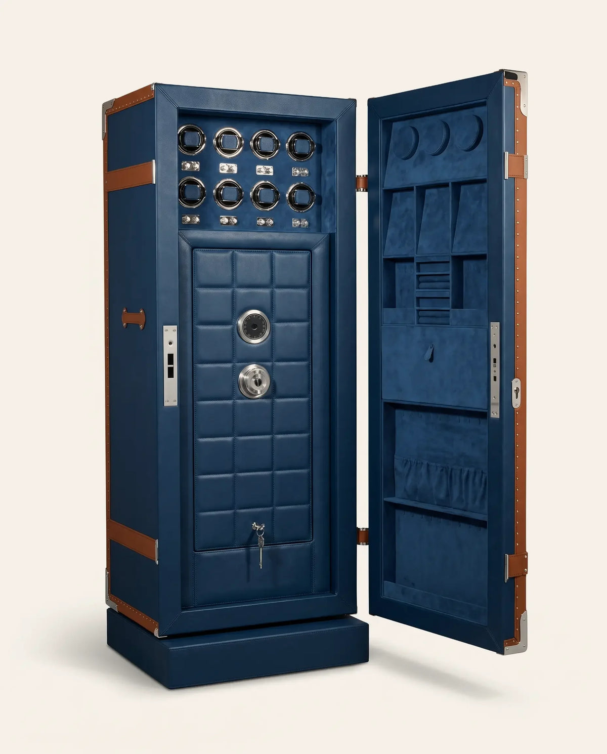 Mercier & Fils Ritz blue nocturne watch safe for 14 watches three quarter